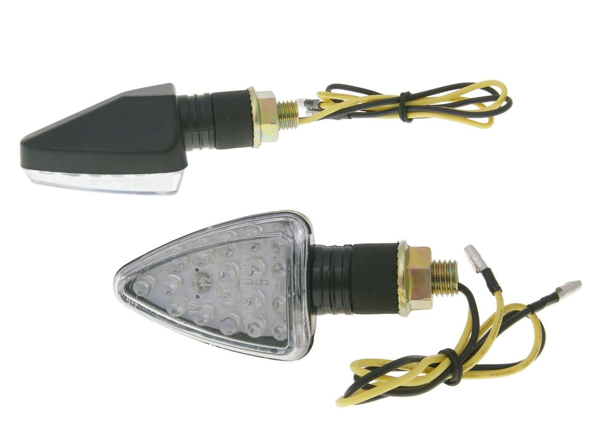 Blinkers M10 LED svart Mini - kort