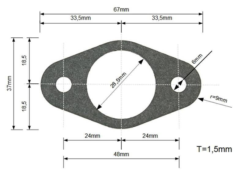 Avgaspackning CC 48mm 2T