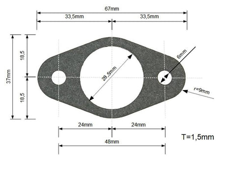 Avgaspackning CC 48mm 2T