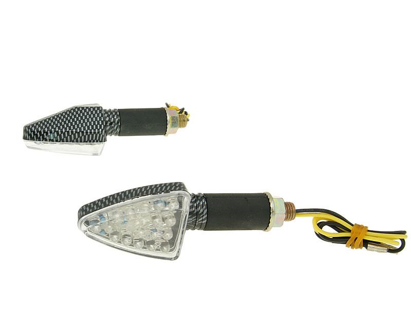 Blinkers M10 LED Karbon Mini - Lång